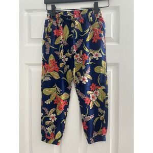 Polo Ralph Lauren Kids Navy Blue Tropical Floral Jogger Pants Size 8 Boys Girls